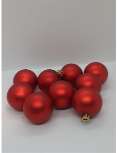 Set 9 globuri pentru brad Craciun culoare rosu