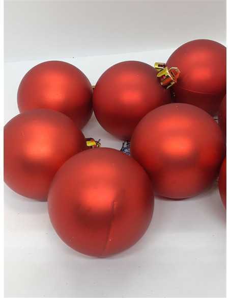 Set 9 globuri pentru brad Craciun culoare rosu