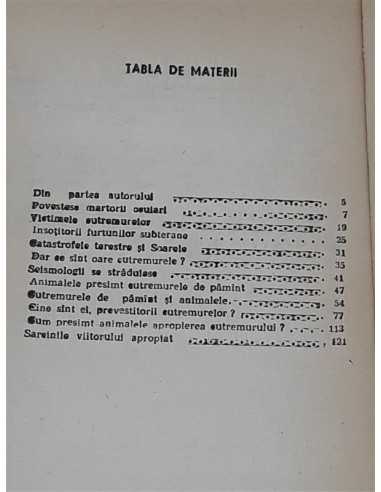Animalele si cutremurele de pamant, P. I. Marikovski