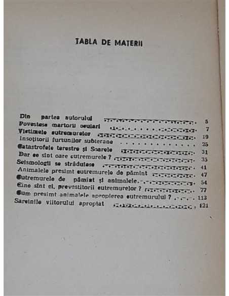 Animalele si cutremurele de pamant, P. I. Marikovski