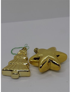 Set doua globuri pentru Craciun model bradut si stea