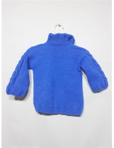 Pulover crosetat pentru bebelusi culoare albastru 2