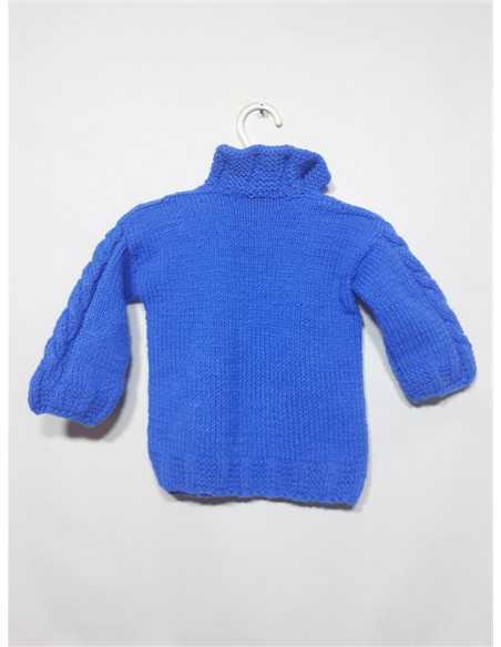 Pulover crosetat pentru bebelusi culoare albastru