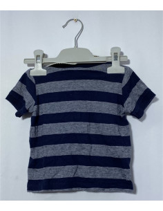 Tricou baietei cu dungi si guler Tex marimea 12 luni 2