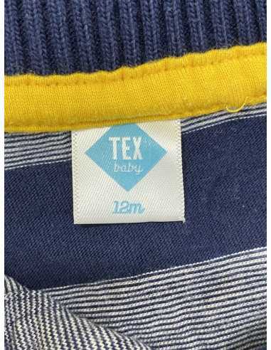 Tricou baietei cu dungi si guler Tex marimea 12 luni
