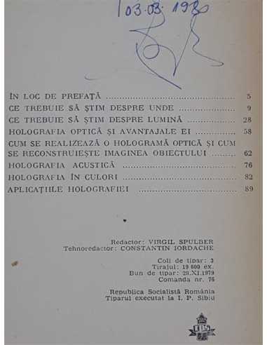 Holografia, Gheorghe Hutanu, Jean Dorin