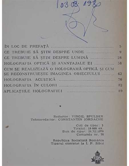 Holografia, Gheorghe Hutanu, Jean Dorin