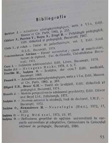 Dificultatile la invatatura, Octavian Ienistea