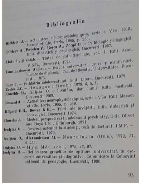 Dificultatile la invatatura, Octavian Ienistea