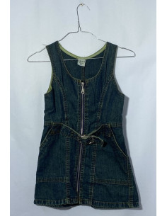 Sarafan fetite de blugi cu fermoar si buzunare Ritim Jeans marimea 7 8 ani