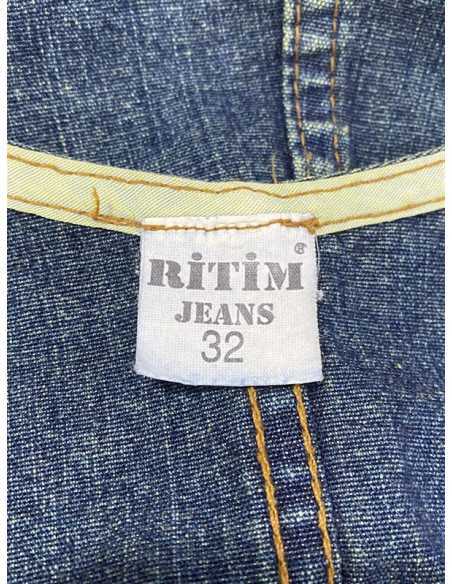 Sarafan fetite de blugi cu fermoar si buzunare Ritim Jeans marimea 7 8 ani