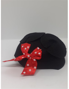 Palarie Minnie Mouse din fetru cu urechi si fundita 2