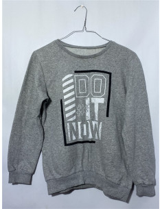 Bluza baietei cu maneca lunga gri cu imprimeu