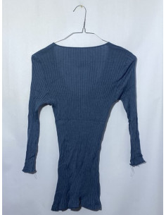 Bluza dama cu maneca trei sferturi albastra 2