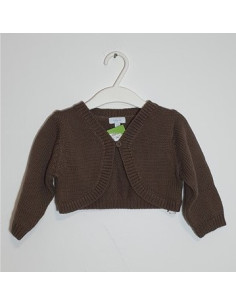 Bolero tricotat pentru fetite culoare maron
