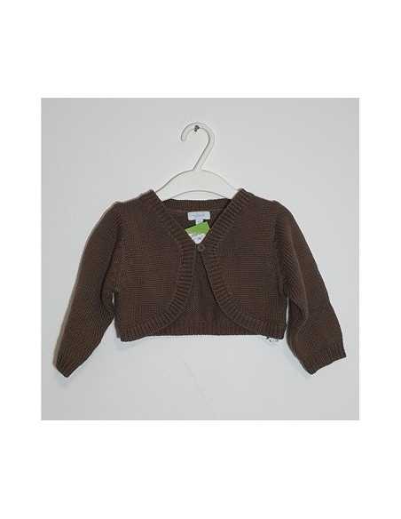 Bolero tricotat pentru fetite culoare maron