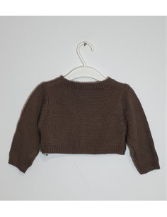 Bolero tricotat pentru fetite culoare maron 2