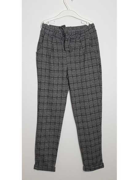 Pantaloni fetite in carouri cu cordon in talie MENSIS