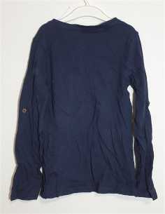Bluza cu model Uni si decolteu henley TEX 2