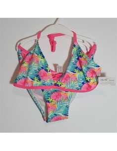 Costum de baie multicolor din 2 piese pentru fetite