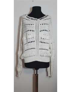 Pulover din tricot cu model perforat Miss Sixty