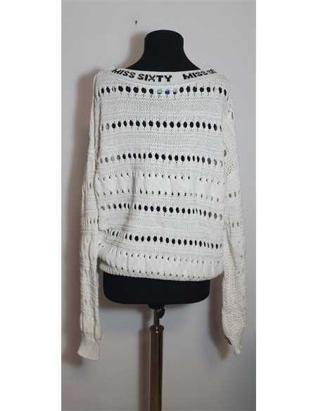 Pulover din tricot cu model perforat Miss Sixty