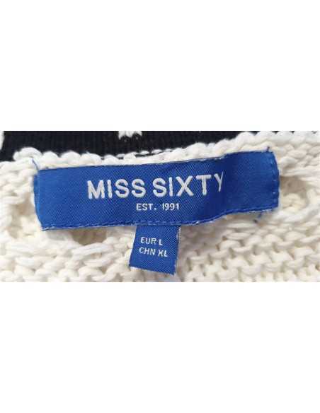 Pulover din tricot cu model perforat Miss Sixty