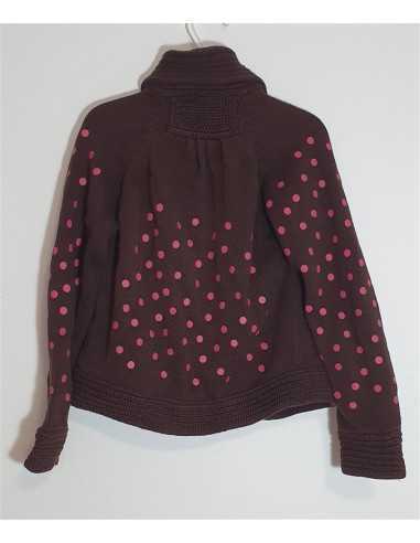 Pulover scurt in talie pentru fetite cu cerculete roz