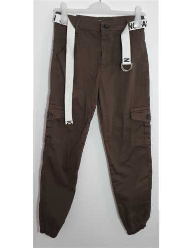 Pantaloni cu buzunare si curea in talie Bella Istanbul