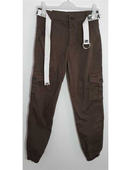 Pantaloni cu buzunare si curea in talie Bella Istanbul