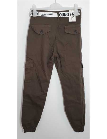 Pantaloni cu buzunare si curea in talie Bella Istanbul