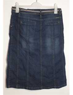 Fusta Jeans de dama cu buzunare si curea in talie 2