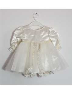 Set doua piese pentru botez rochita si pantaloni