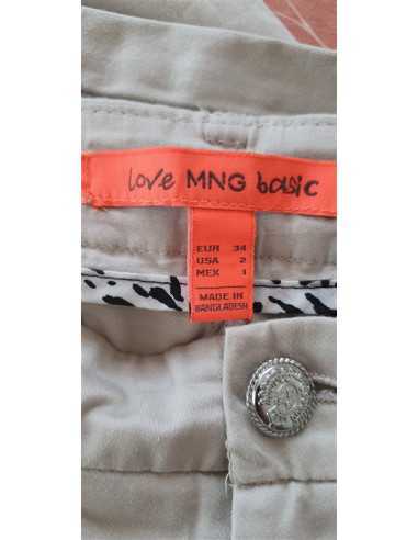 Pantaloni casual de dama cu buzunare false la spate Love MNG Basic