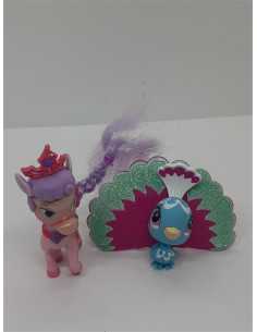 Set doua figurine cu sclipici Ponei si Paun