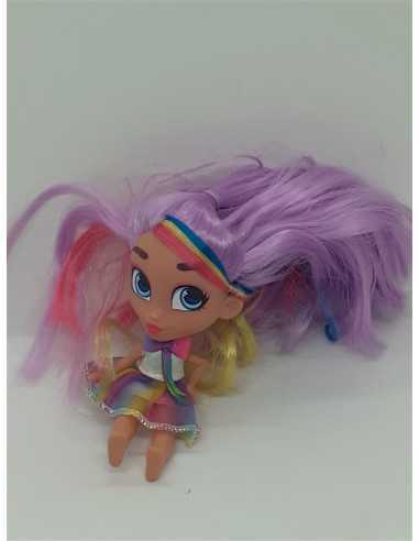 Set doua papusele Hairdorables cu parul curcubeu 11 cm