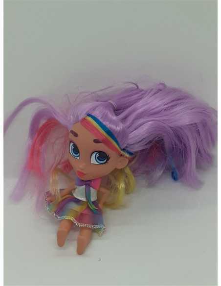 Set doua papusele Hairdorables cu parul curcubeu 11 cm