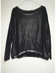 Bluza dama sclipitoare cu scris aplicat