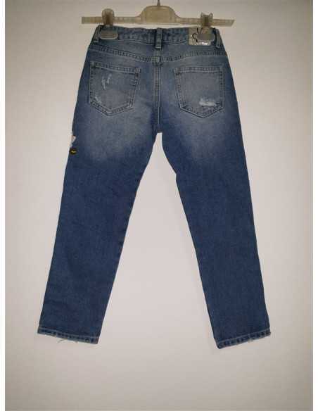 Pantaloni Jeans pentru fetite model rupt Y CLU