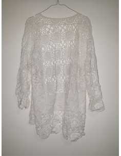 Cardigan tricotat dama culoare alb 2