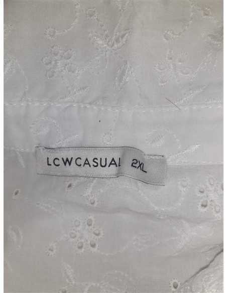 Camasa alba cu model perforat LCW CASUAL