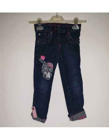 Pantaloni Jeans pentru copii cu imprimeu Hello Kitty