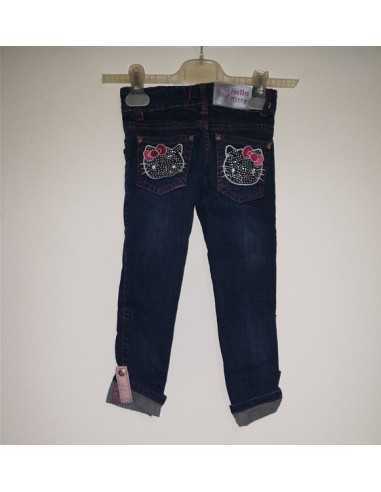 Pantaloni Jeans pentru copii cu imprimeu Hello Kitty