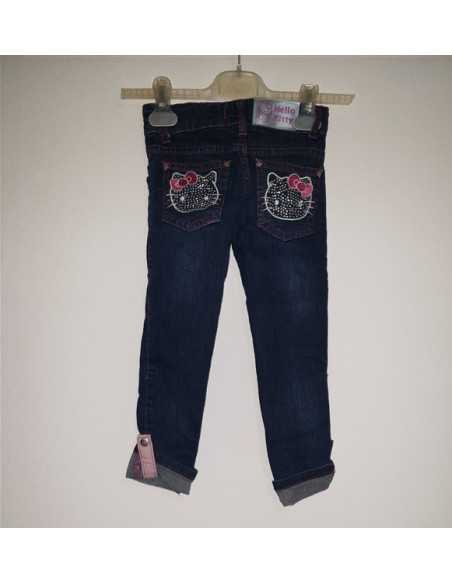 Pantaloni Jeans pentru copii cu imprimeu Hello Kitty