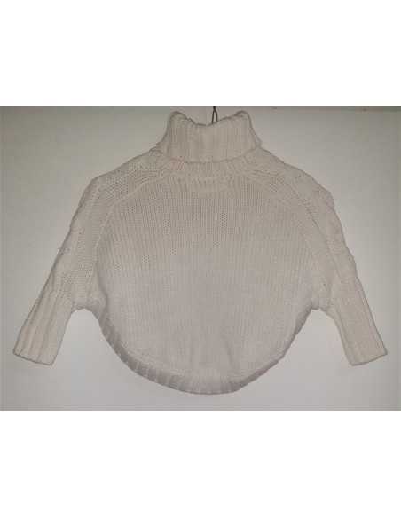 Poncho cu guler inalt pentru fetite