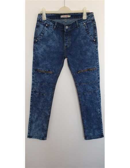 Pantaloni lungi de blugi cu fermoar deasupra genunchiului L&B