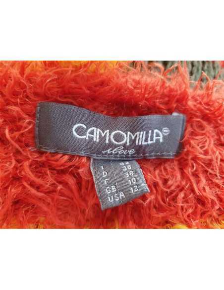 Pulover dama pufos cu dungi multicolore CAMOMILLA