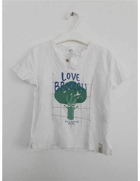 Tricou pentru copii print broccoli Zara