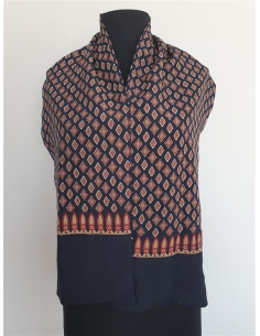 Esarfa barbati cu imprimeu geometric multicolor