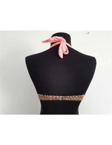 Sutien dama de baie cu print leopard COOCLO